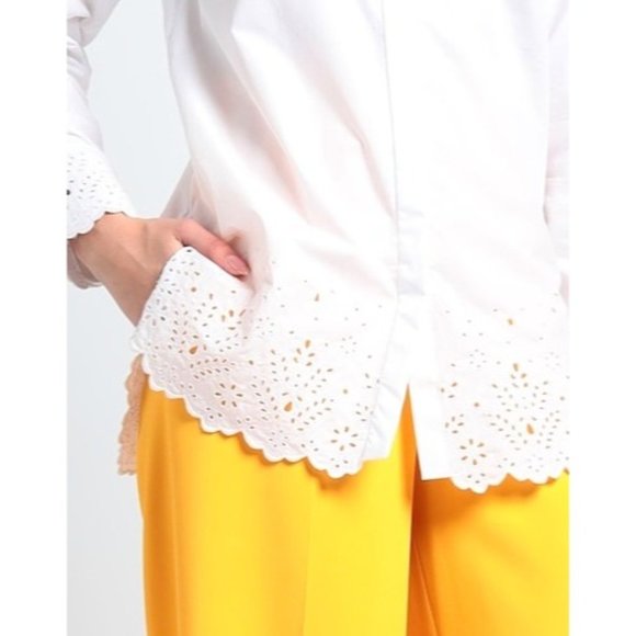 PACO RABANNE EMBROIDERED EYELET COTTON BUTTON-UP SHIRT size 38 - Picture 11 of 11